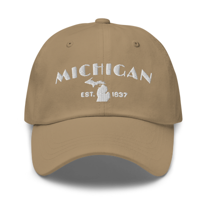 'Michigan EST 1837' Dad Hat (Theatrical Art Deco Font)