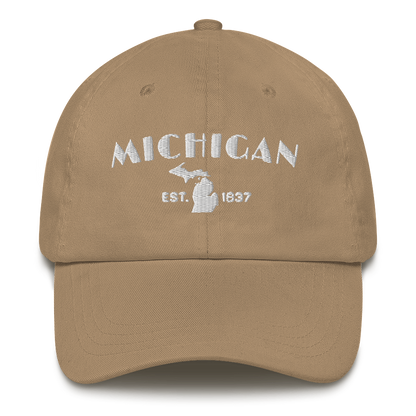 'Michigan EST 1837' Dad Hat (Theatrical Art Deco Font)