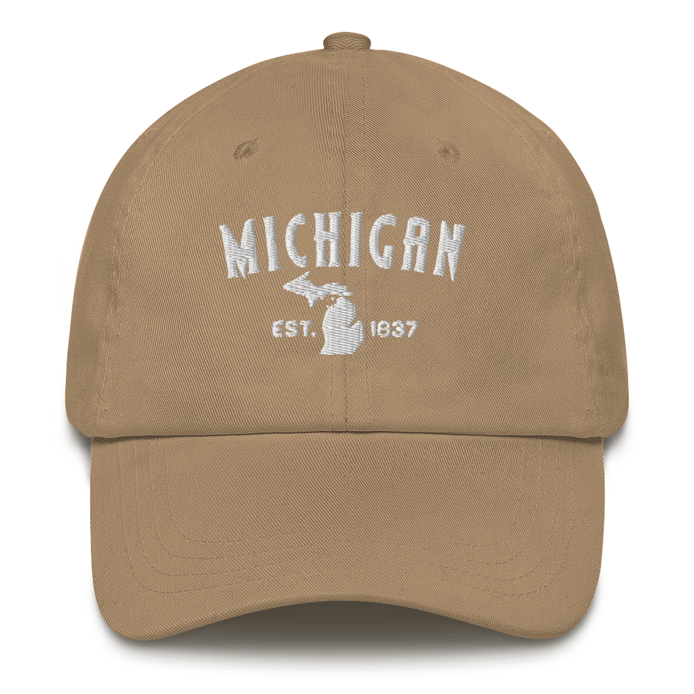 'Michigan EST 1837' Dad Hat (Vicious Mustelid Font)