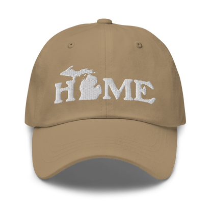 Michigan 'Home' Dad Hat (Woodcut Font)