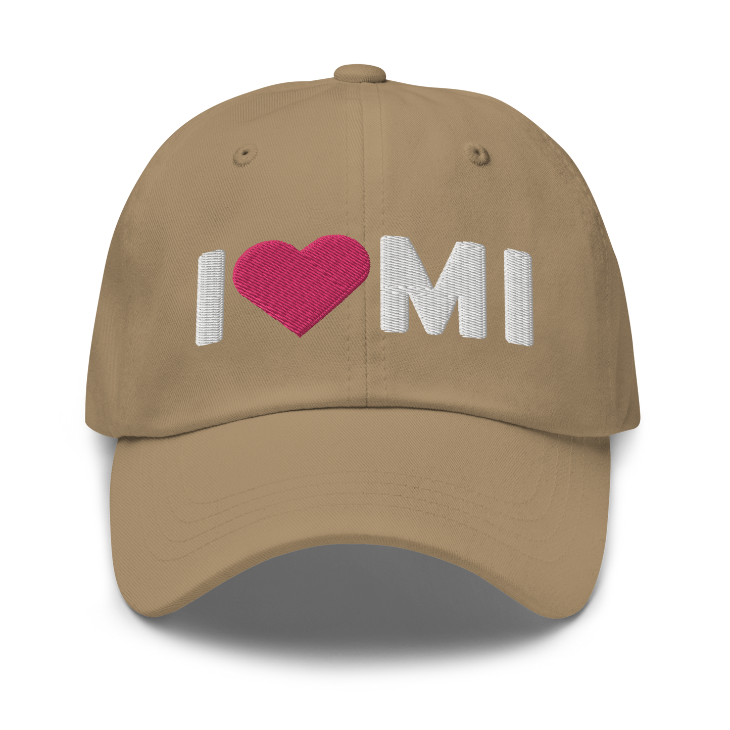 Michigan 'I ❤️ MI' Dad Hat (Rounded Swiss Font)