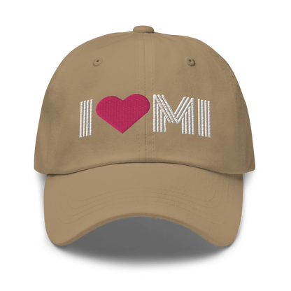 Michigan 'I ❤️ MI' Dad Hat (Metalpress Font)