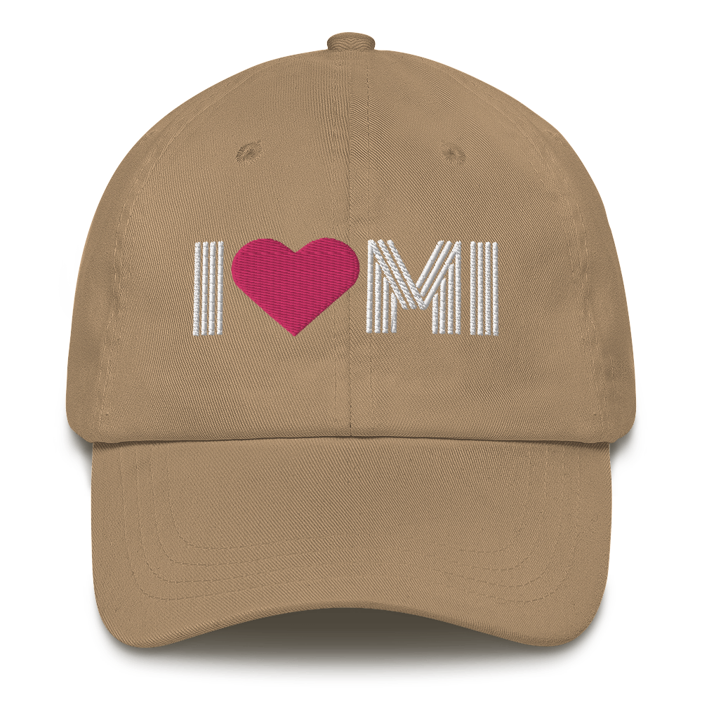 Michigan 'I ❤️ MI' Dad Hat (Metalpress Font)