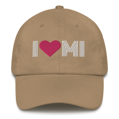 Michigan 'I ❤️ MI' Dad Hat (Metalpress Font)