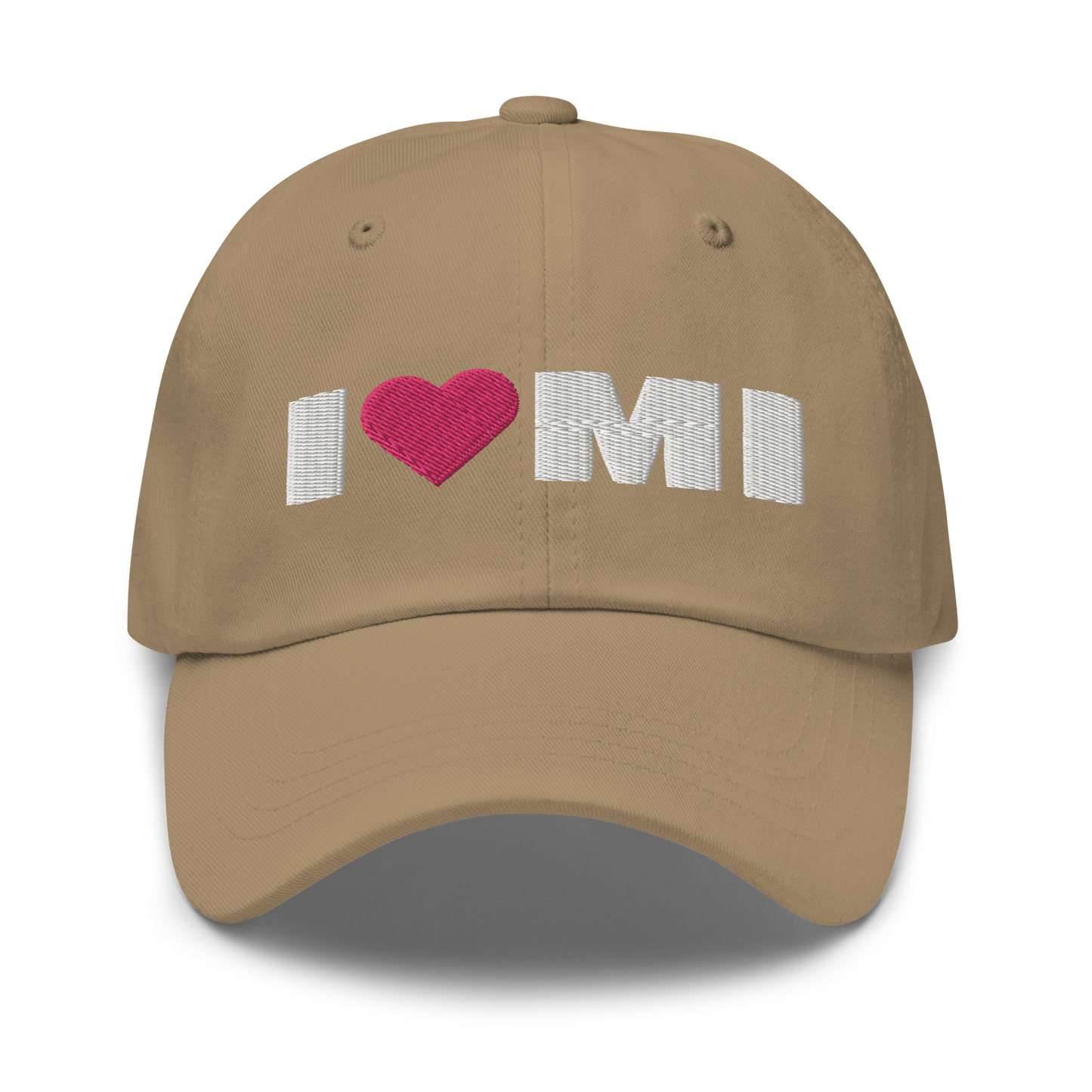 Michigan 'I ❤️ MI' Dad Hat (French Olive Font)