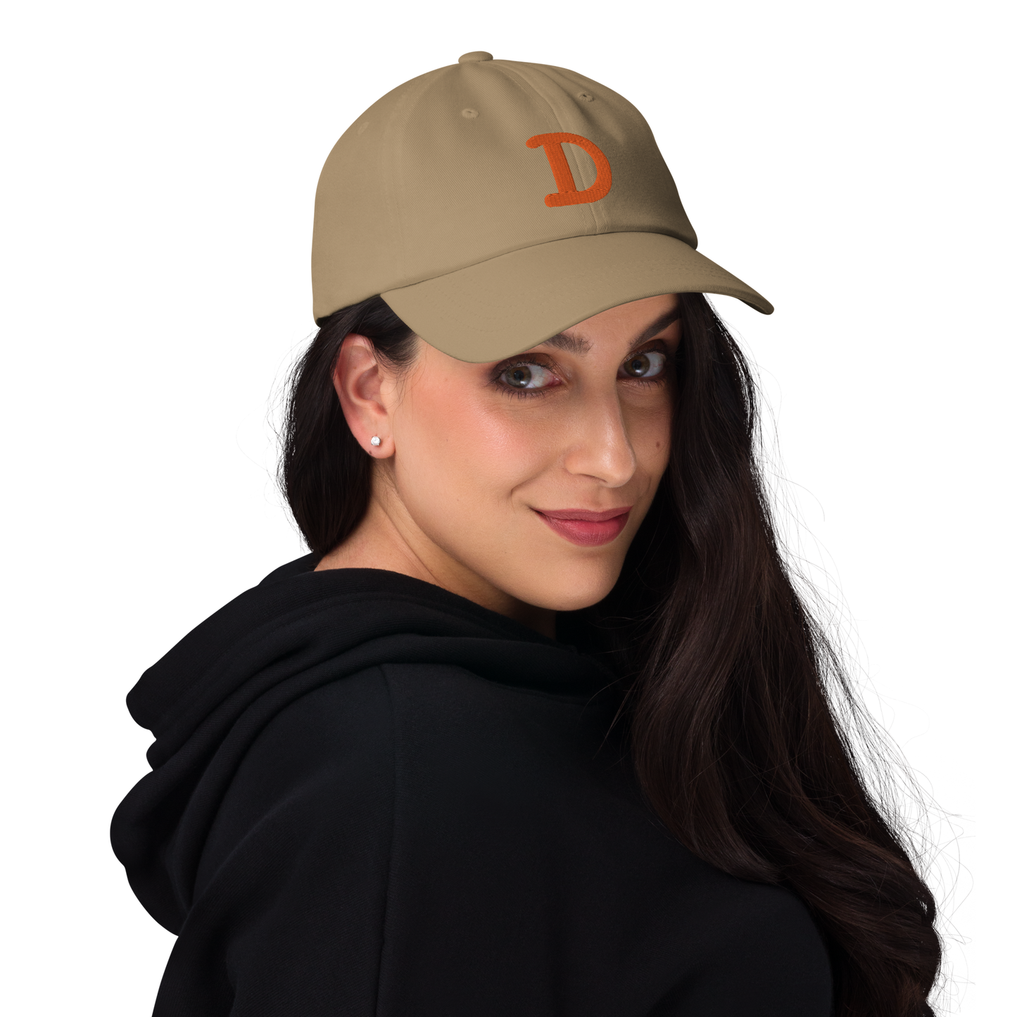 Detroit 'Old French D' Dad Hat (w/ Side Design) | Orange Embroidery