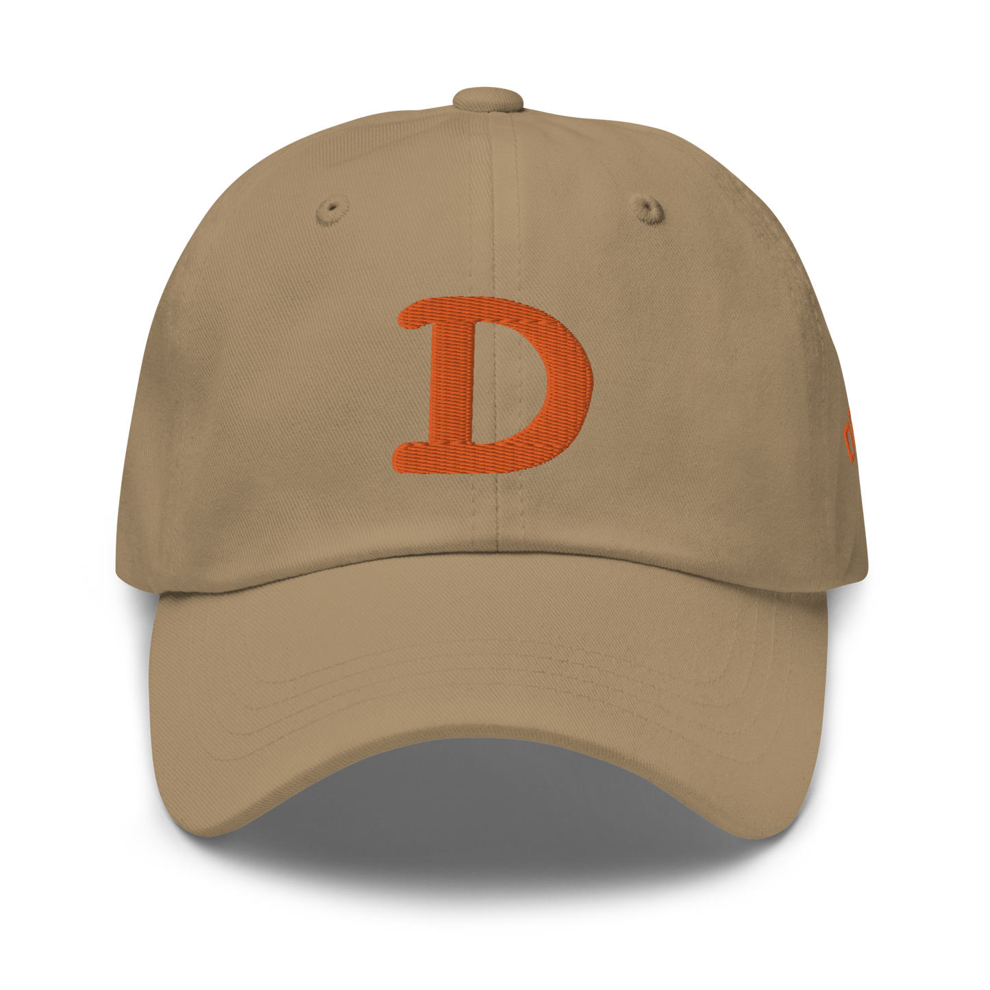 Detroit 'Old French D' Dad Hat (w/ Side Design) | Orange Embroidery