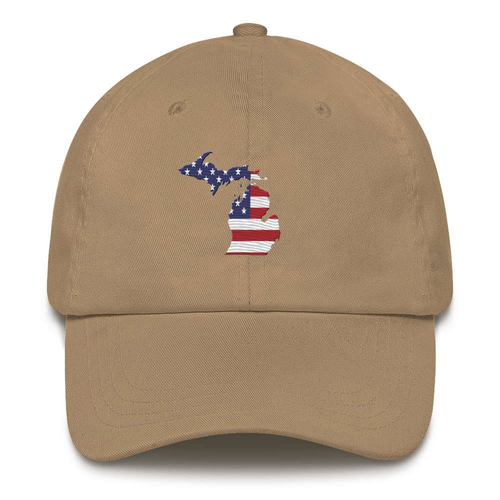 State of Michigan Dad Hat (w/ USA Flag Outline)