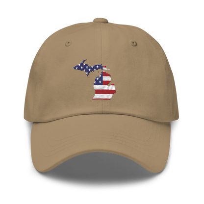 State of Michigan Dad Hat (w/ USA Flag Outline)