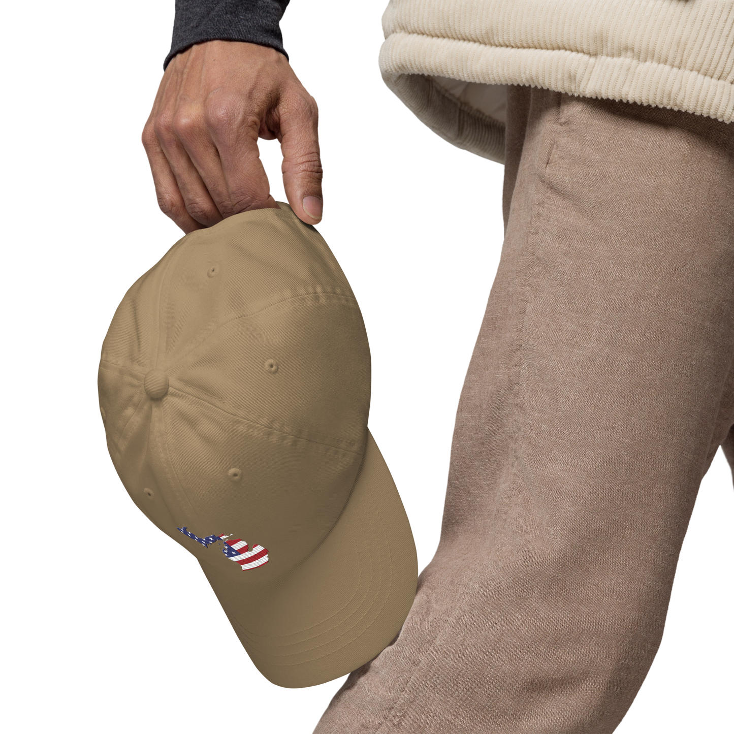 State of Michigan Dad Hat (w/ USA Flag Outline)