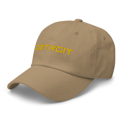 'Detroit' Dad Hat (Electric Font) | Gold Embroidery