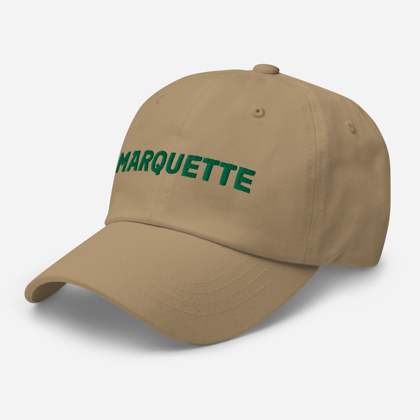 'Marquette' Dad Hat | Gold/Green Embroidery