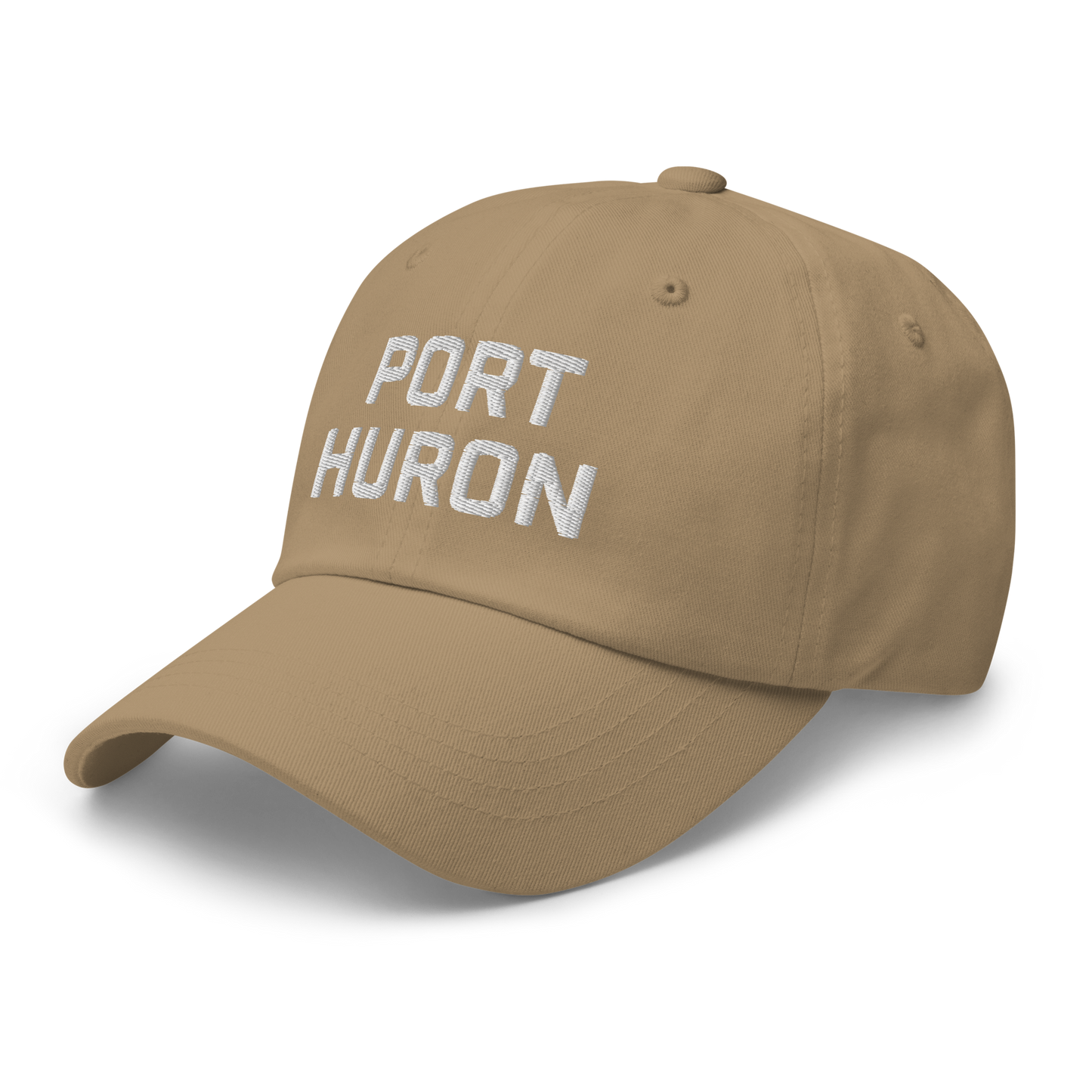 'Port Huron' Dad Hat | White/Black Embroidey