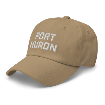 'Port Huron' Dad Hat | White/Black Embroidey