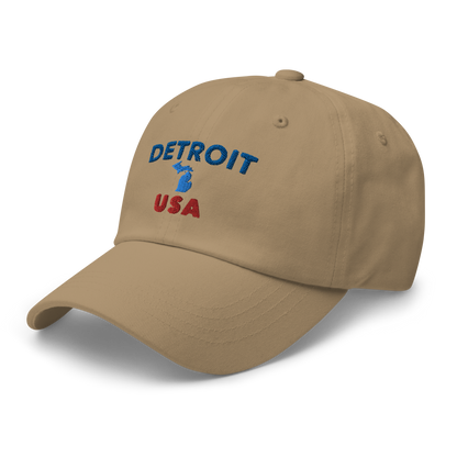 'Detroit USA' Dad Hat (w/ Michigan Outline)