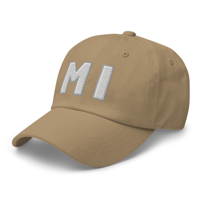 Michigan 'MI' Dad Hat (1940s Baseball Font)