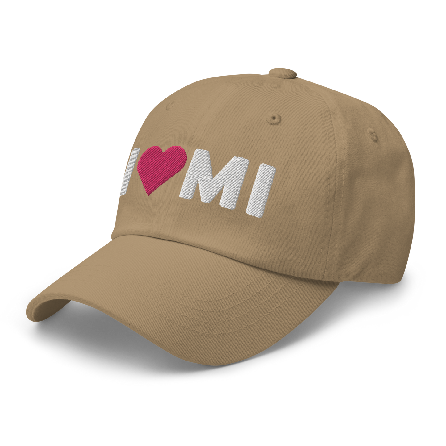 Michigan 'I ❤️ MI' Dad Hat (Rounded Swiss Font)