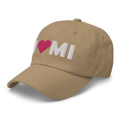 Michigan 'I ❤️ MI' Dad Hat (Rounded Swiss Font)