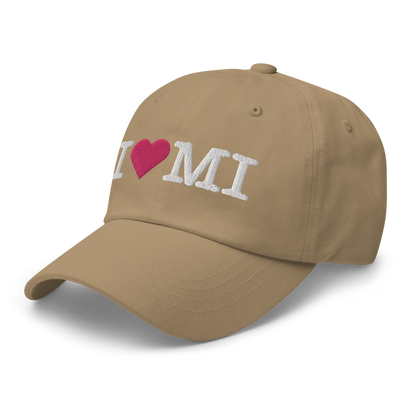 Michigan 'I ❤️ MI' Dad Hat (Typewriter Font)