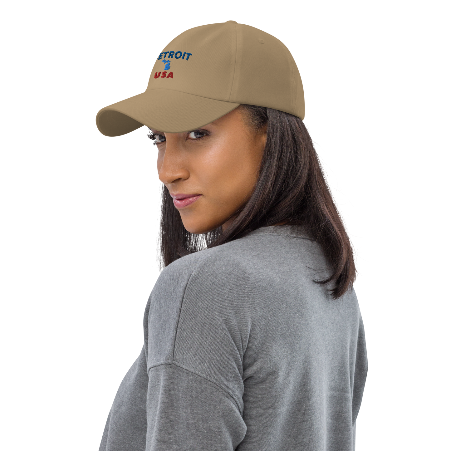 'Detroit USA' Dad Hat (w/ Michigan Outline)