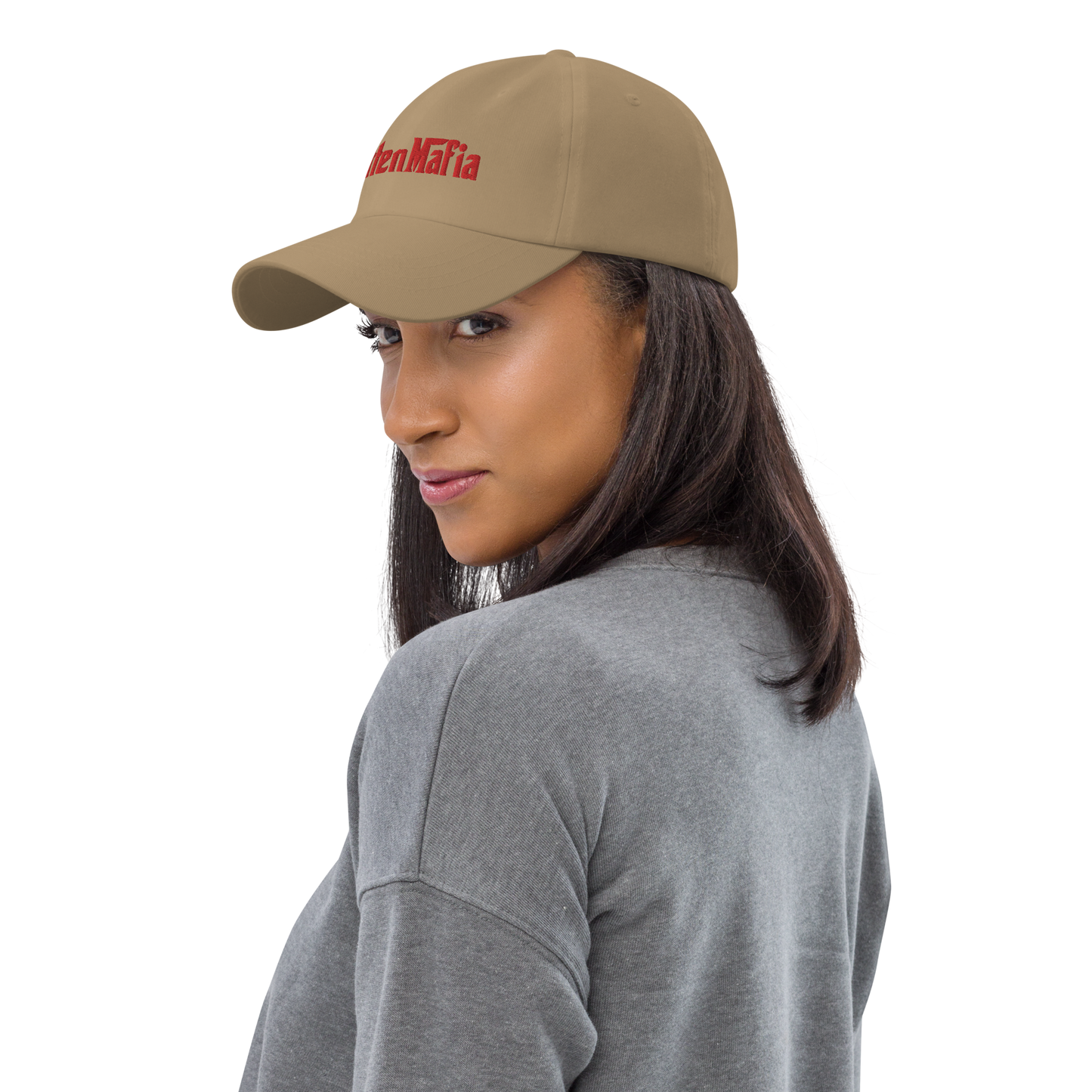 Michigan 'MittenMafia' Dad Hat (Gangster Font) | Red Embroidery