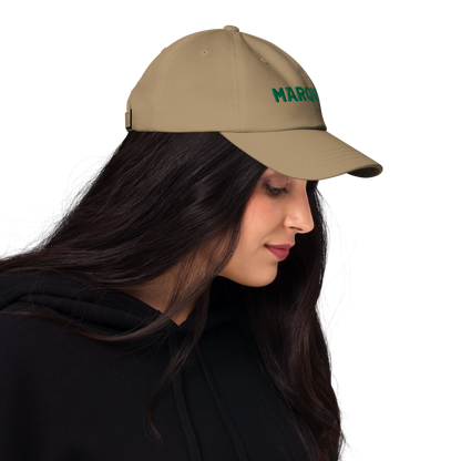 'Marquette' Dad Hat | Gold/Green Embroidery