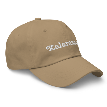 'Kalamazoo' Dad Hat | White/Black Embroidery