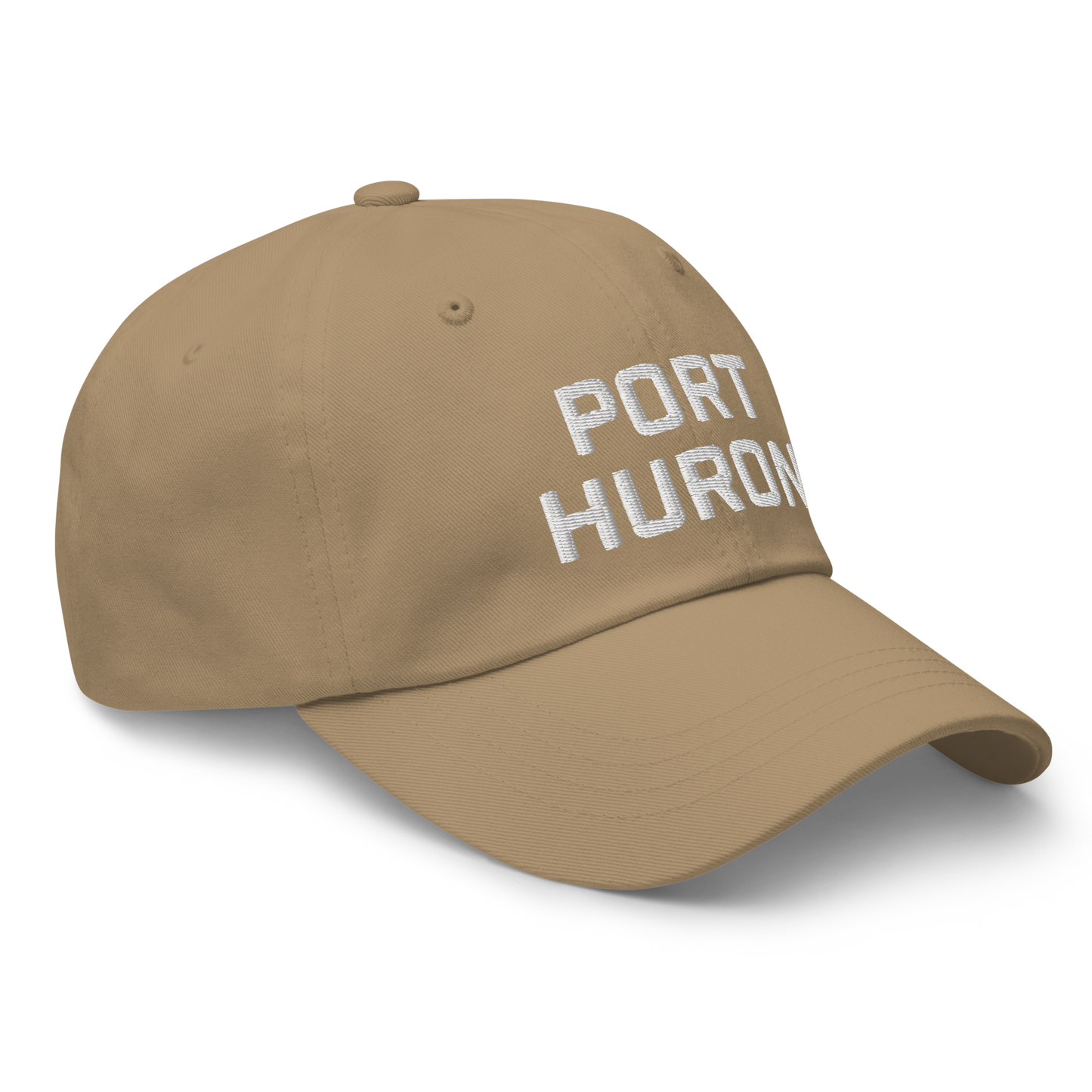 'Port Huron' Dad Hat | White/Black Embroidey