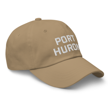 'Port Huron' Dad Hat | White/Black Embroidey