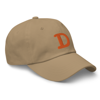 Detroit 'Old French D' Dad Hat (w/ Side Design) | Orange Embroidery