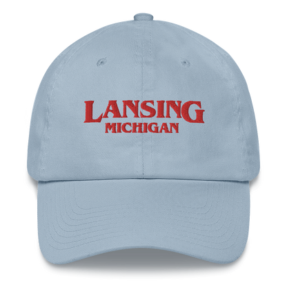 'Lansing Michigan' Dad Hat (1980s Drama Parody)