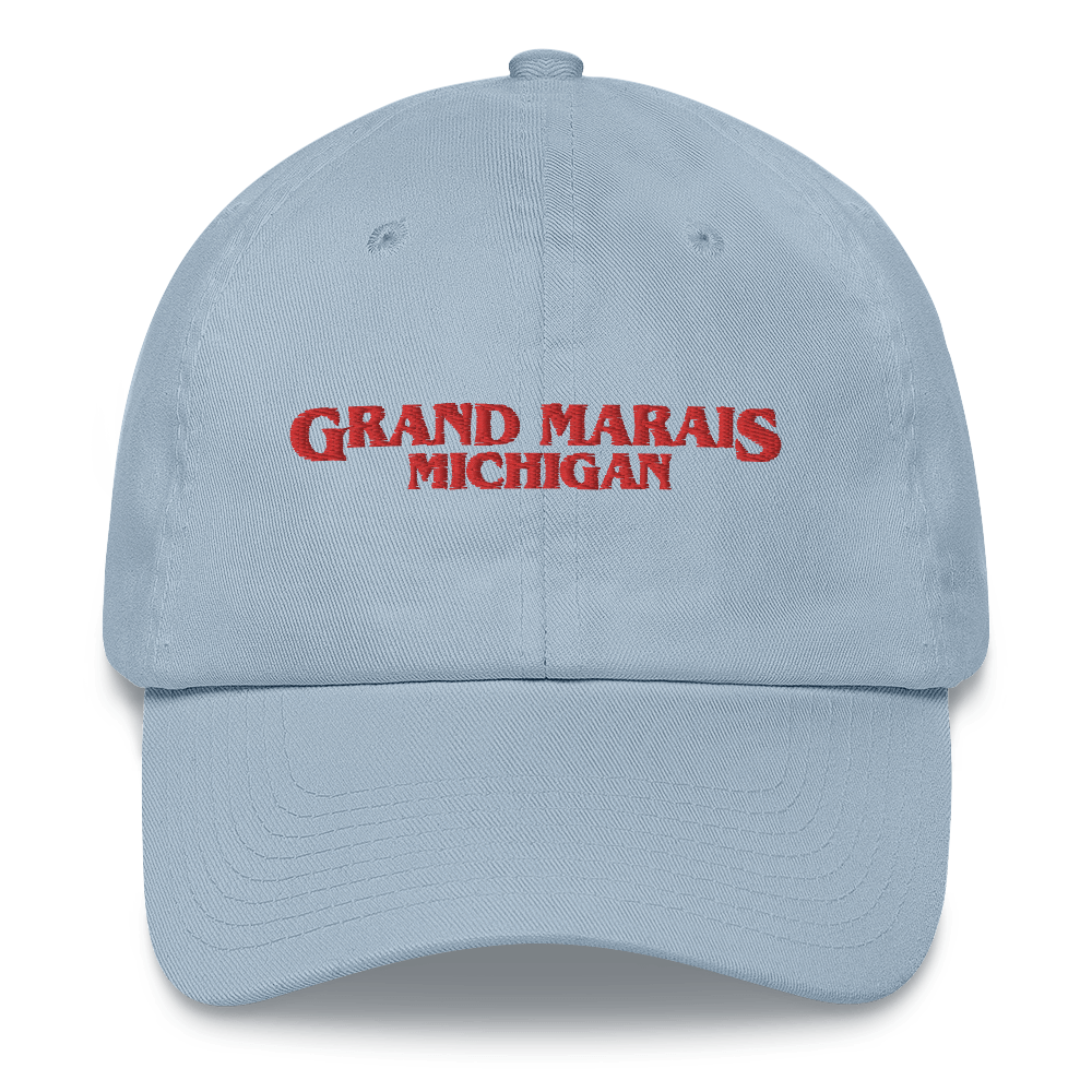 'Grand Marais Michigan' Dad Hat (1980s Drama Parody)