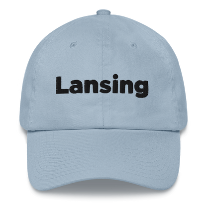 'Lansing' Dad Hat | White/Black Embroidery