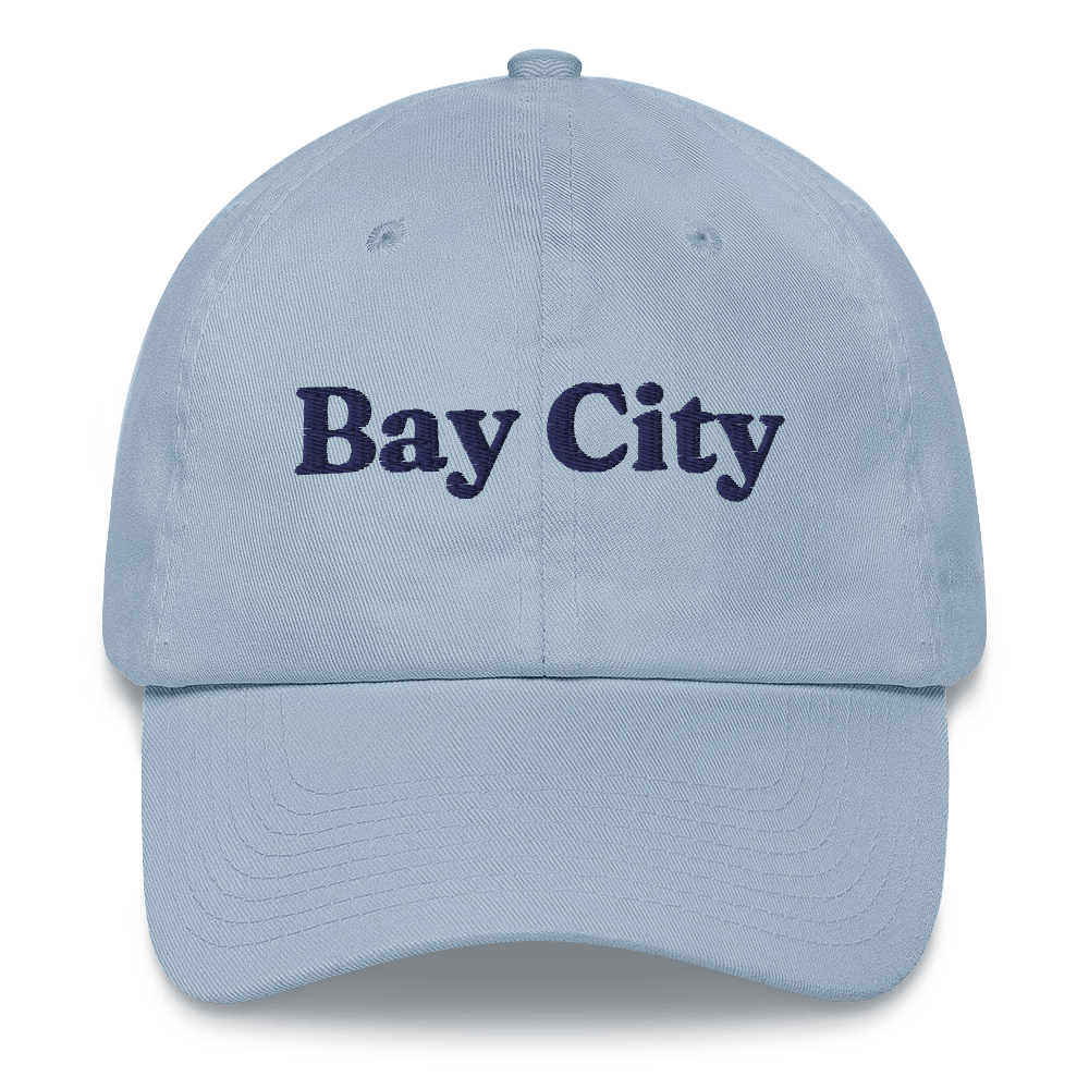 'Bay City' Dad Hat | White/Navy Embroidery