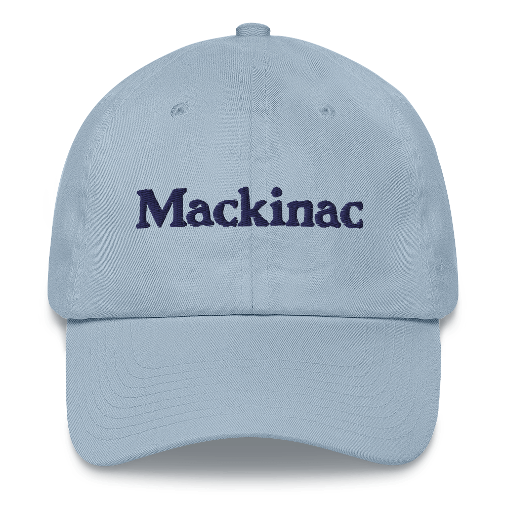 'Mackinac' Dad Hat | White/Navy Embroidery