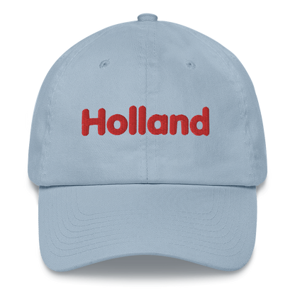 'Holland' Dad Hat | White/Red Embroidery