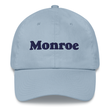 'Monroe' Dad Hat | White/Black Embroidery