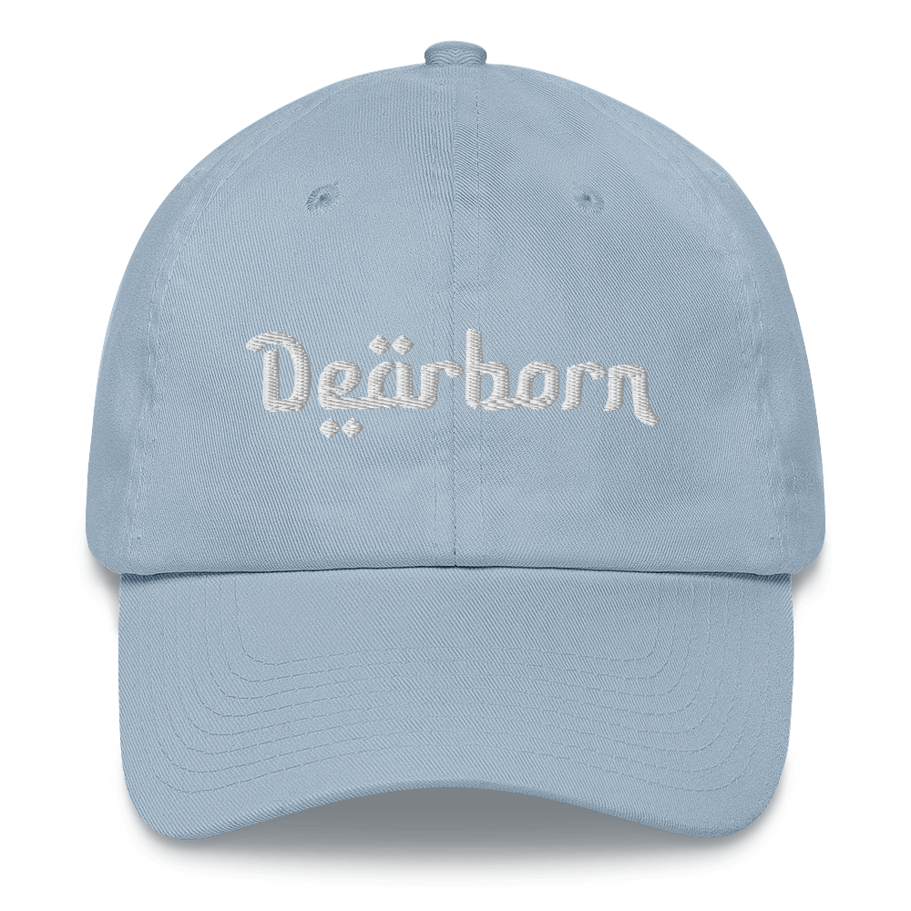 'Dearborn' Dad Hat | White/Black Embroidery