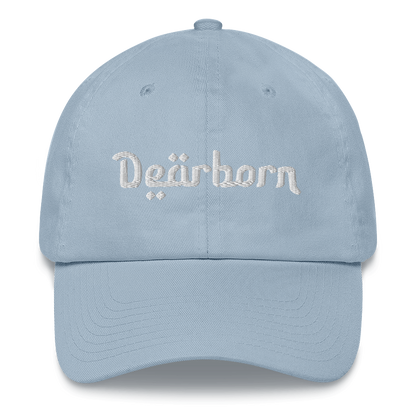 'Dearborn' Dad Hat | White/Black Embroidery