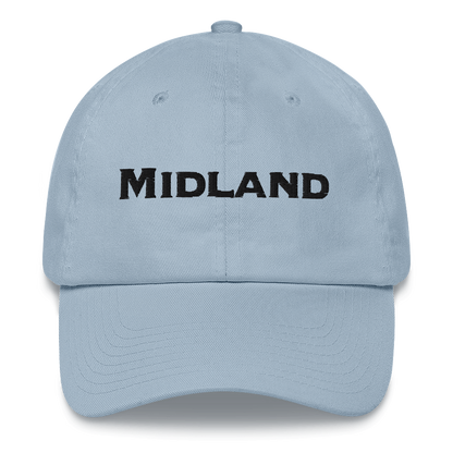 'Midland' Dad Hat | White/Black Embrodery