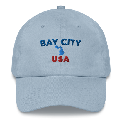 'Bay City USA' Dad Hat (w/ Michigan Outline)