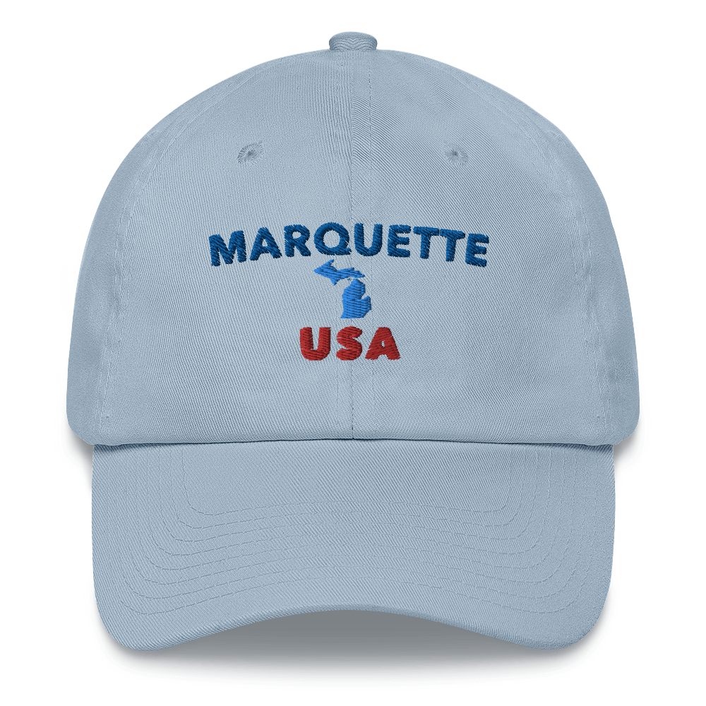 'Marquette USA' Dad Hat (w/ Michigan Outline)