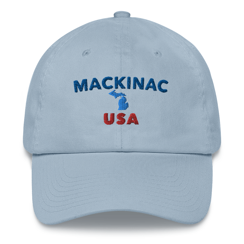 'Mackinac USA' Dad Hat (w/ Michigan Outline)