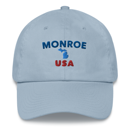 'Monroe USA' Dad Hat (w/ Michigan Outline)