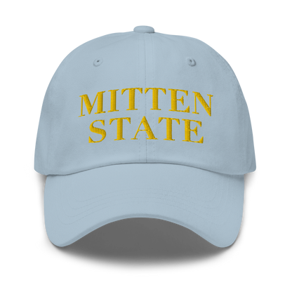 Michigan 'Mitten State' Dad Hat (Didone Font) | Gold Embroidery