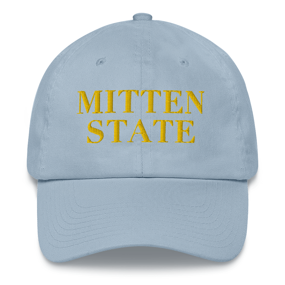 Michigan 'Mitten State' Dad Hat (Didone Font) | Gold Embroidery