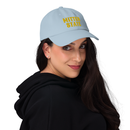 Michigan 'Mitten State' Dad Hat (Arcade Font) | Gold Embroidery