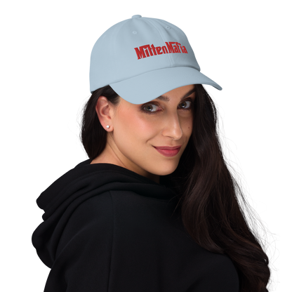 Michigan 'MittenMafia' Dad Hat (Gangster Font) | Red Embroidery