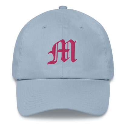 Old English 'M' Dad Hat (w/ 'Michigan' Back Design) | Pink Embroidery