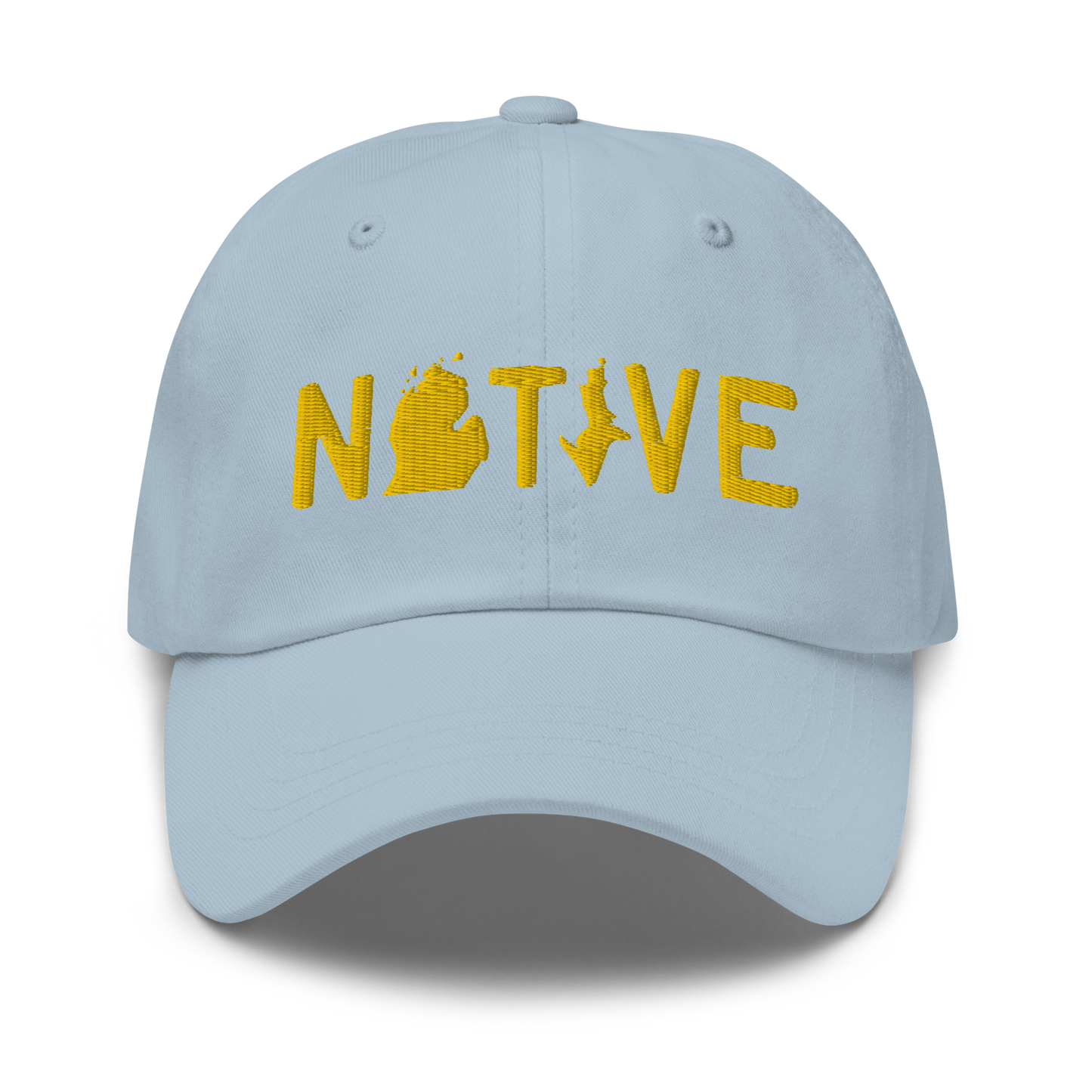 Michigan 'Native' Dad Hat (Licence Plate Font) | Gold Embroidery